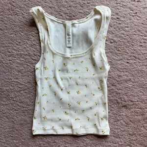 Skims Marigold Rosebud Print Cotton Rib Tank